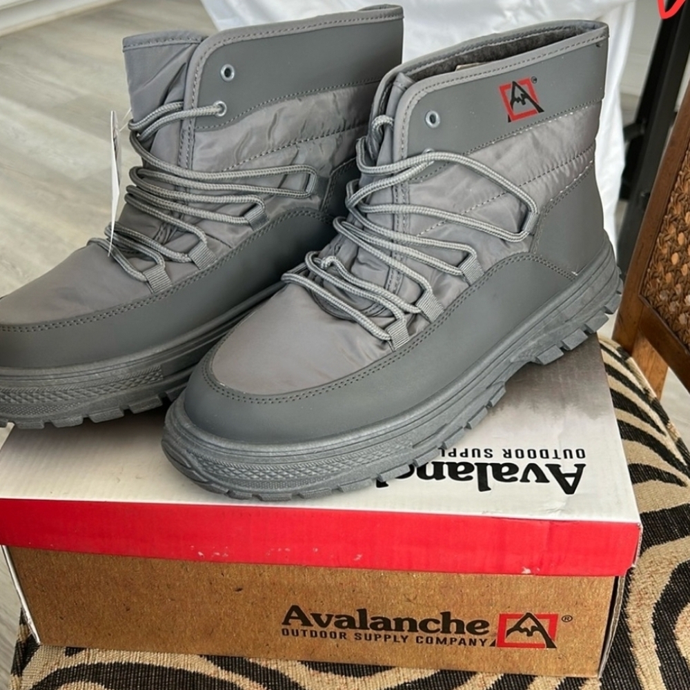 Avalanche Hiking Boots Grey Himalaya Lace Up Comfort Sherpa Lined Women’s 11 New